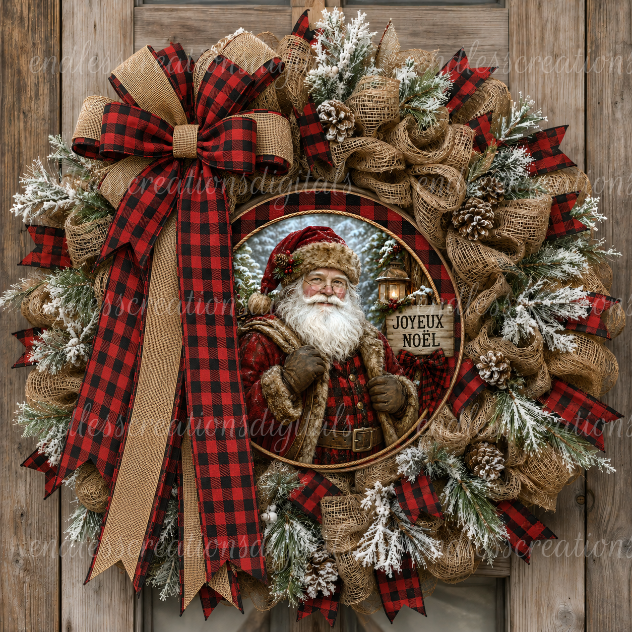 FRENCH VERSION RUSTIC SANTA ROUND