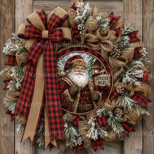 FRENCH VERSION RUSTIC SANTA ROUND
