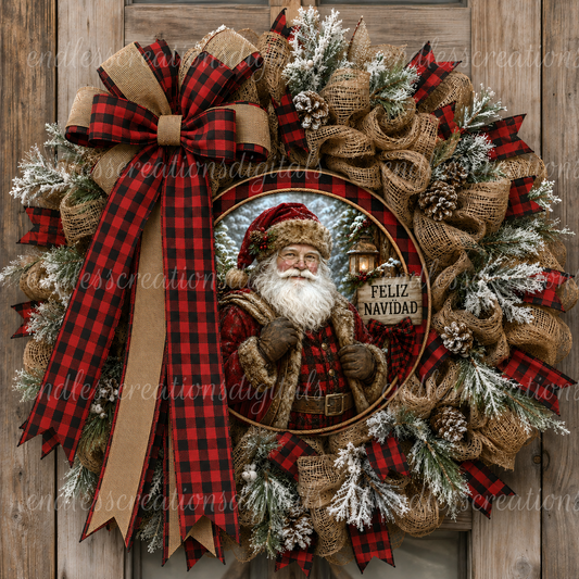 SPANISH VERSION RUSTIC SANTA ROUND