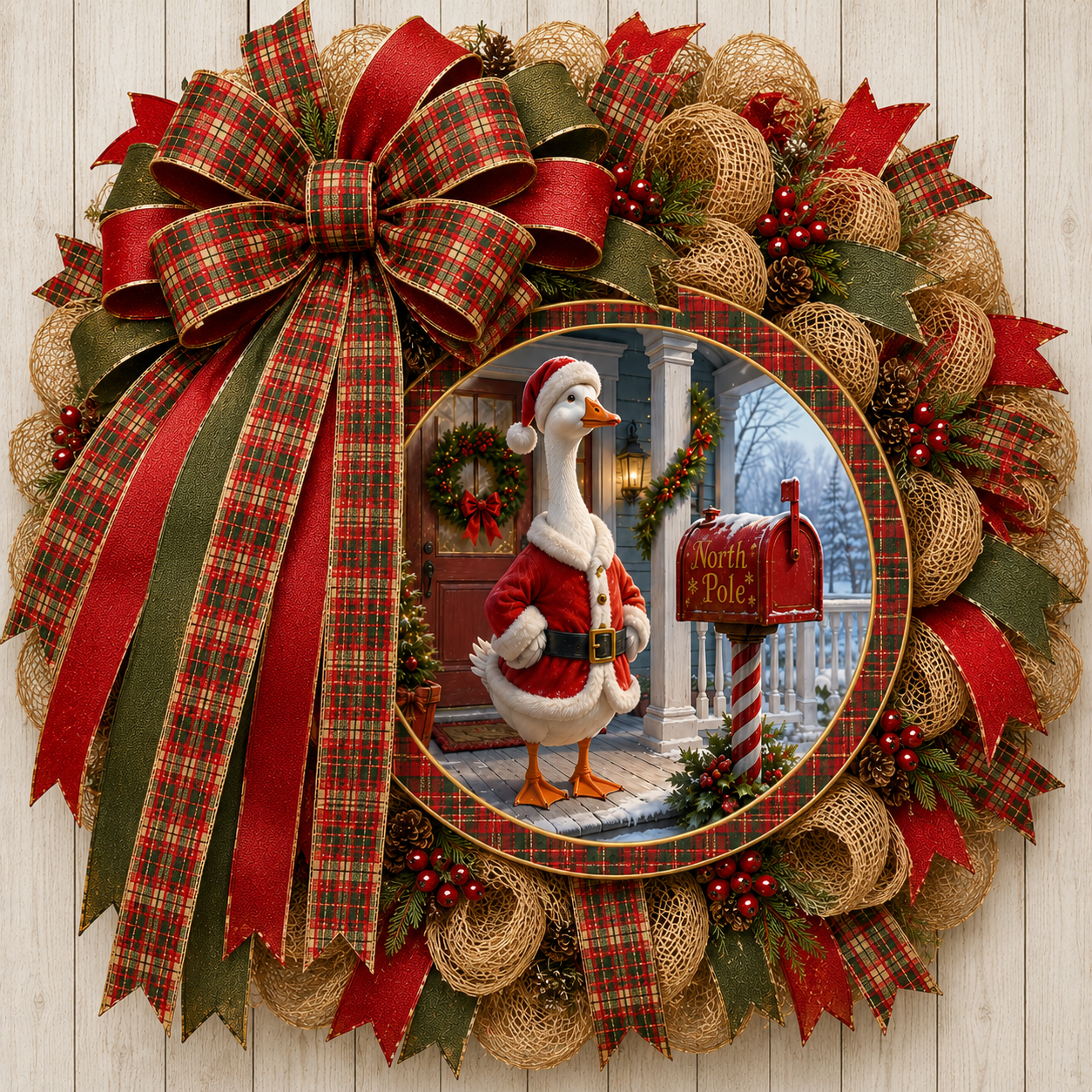 MERRY CHRISTMAS GOOSE ROUND/CLOCK DESIGN BUNDLE OF 6