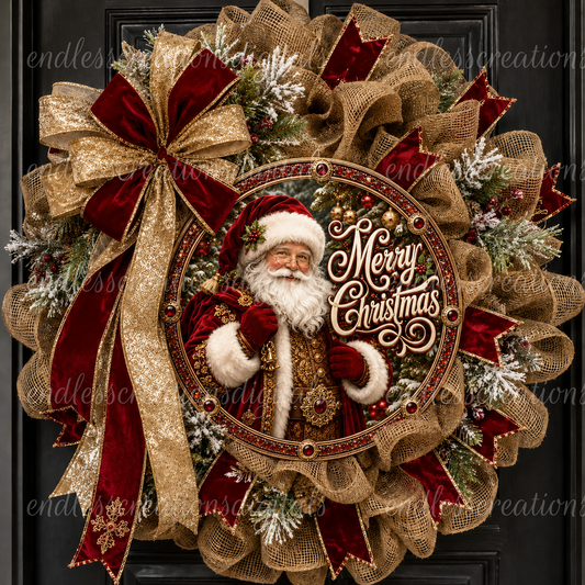 MERRY CHRISTMAS LUXURIOUS SANTA ROUND
