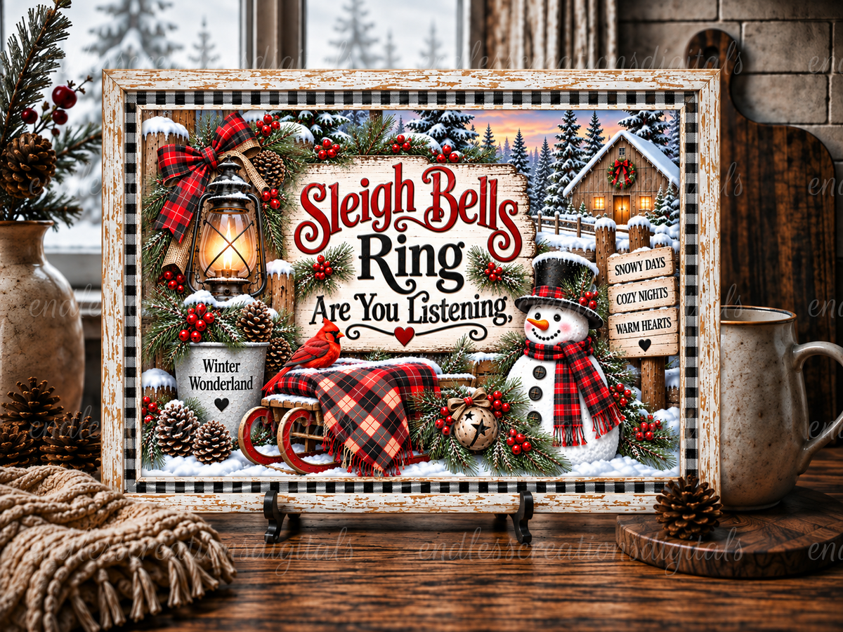 SLEIGH BELLS RING CUTTING BOARD/SLATE DESIGN