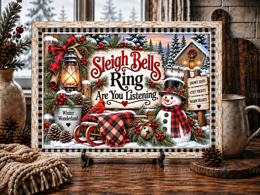 SLEIGH BELLS RING CUTTING BOARD/SLATE DESIGN