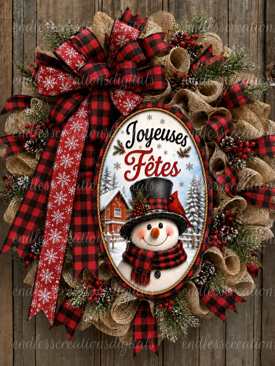 FRENCH VERSION HAPPY HOLIDAYS ROUND/GARDEN FLAG BUNDLE OF 5