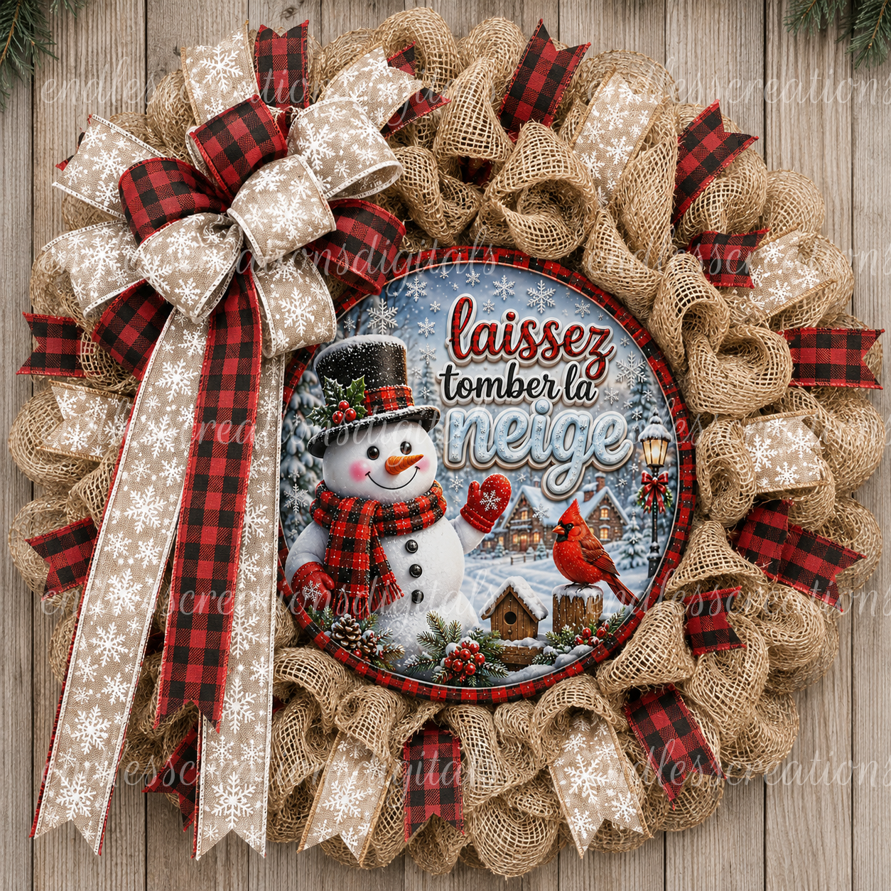 FRENCH VERSION LET IT SNOW ROUND/GARDEN FLAG DESIGN BUNDLE OF 2