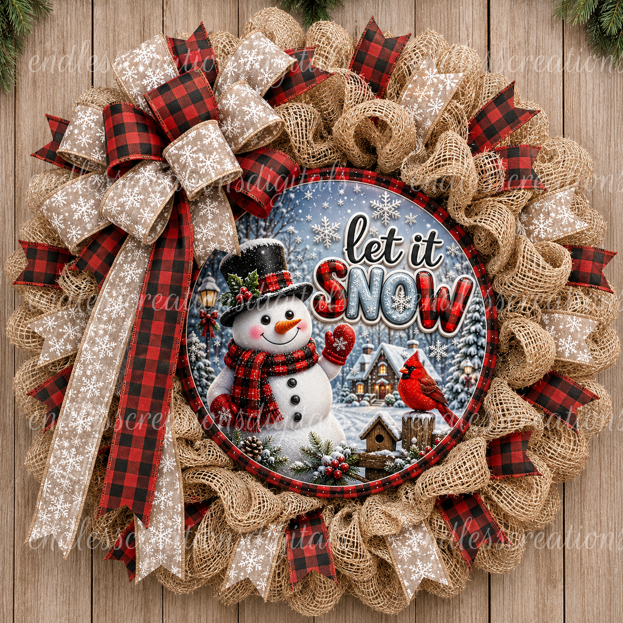 LET IT SNOW ROUND/GARDEN FLAG DESIGN BUNDLE OF 2
