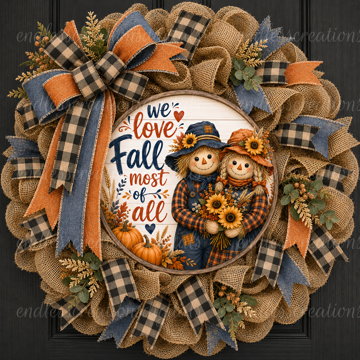 WE LOVE FALL ROUND/GARDEN FLAG BUNDLE OF 2