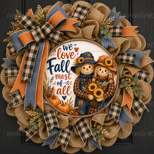 WE LOVE FALL ROUND/GARDEN FLAG BUNDLE OF 2